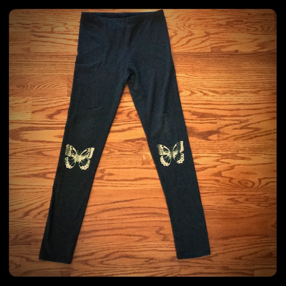 Girls Old Navy Dark Grey Butterfly Leggings